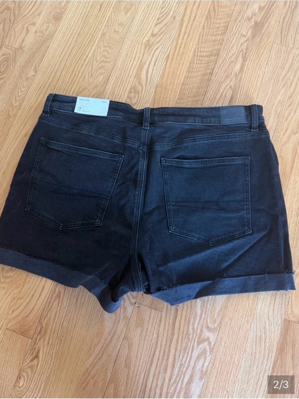 American Eagle Outfitters Black Denim Mom Shorts